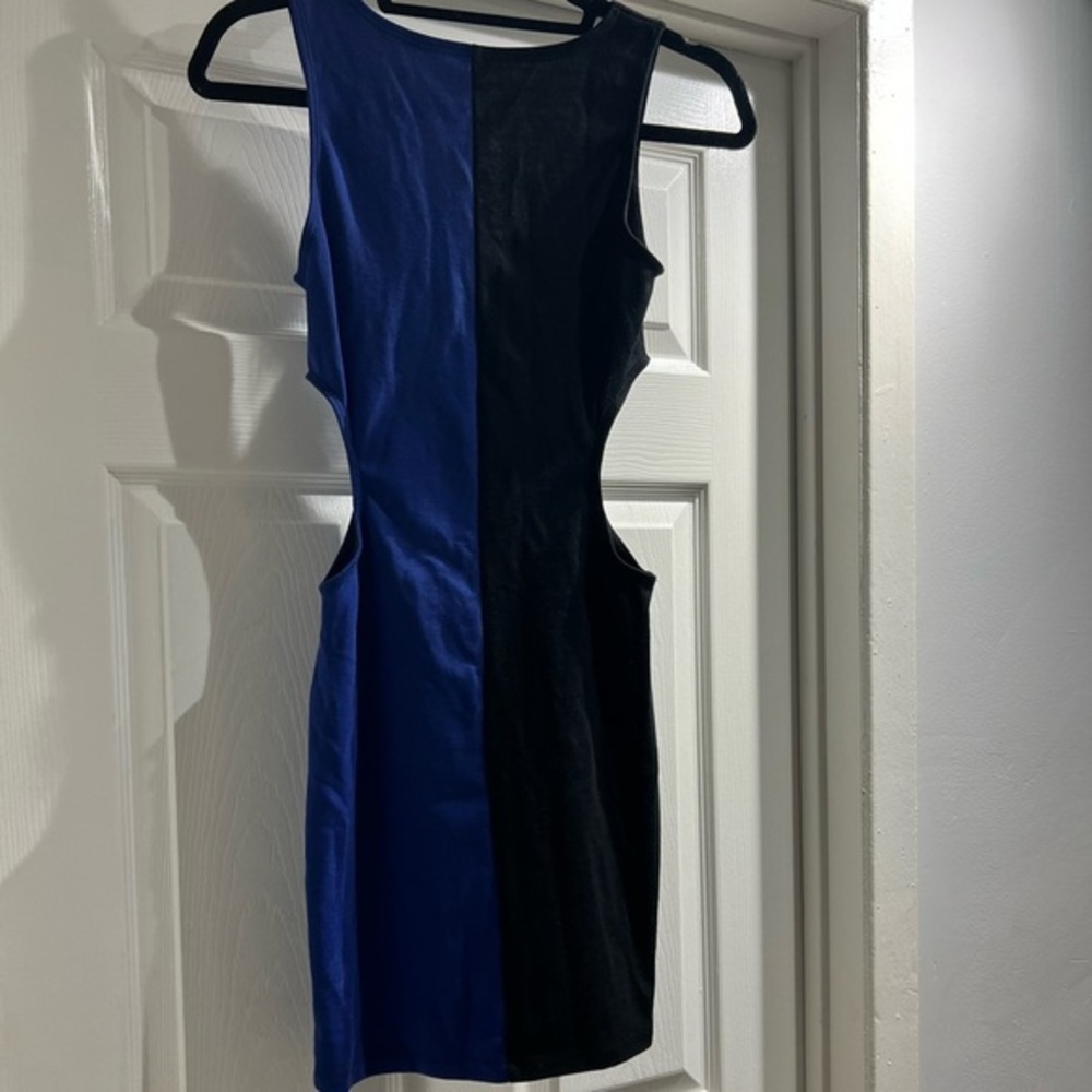 ASOS black and blue  cut out dress